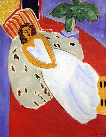 16 jeune femme en blanc fond rouge 1946